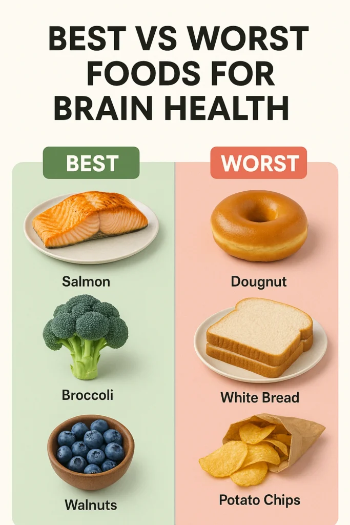 Best vs Worst Foods for Brain Health