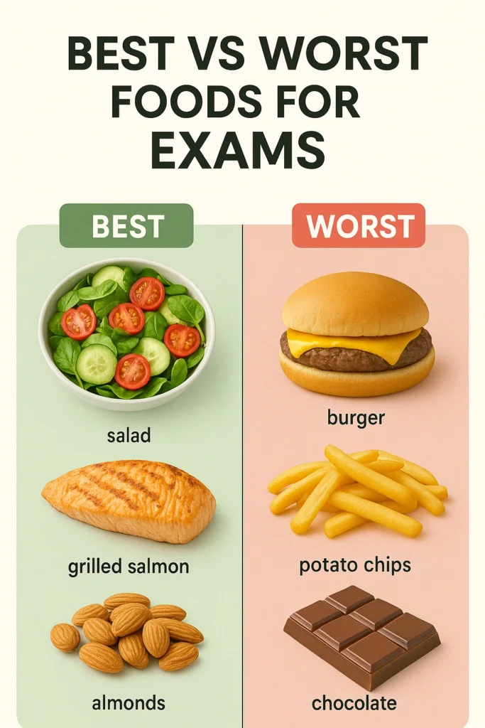 Best vs Worst Foods for Exams