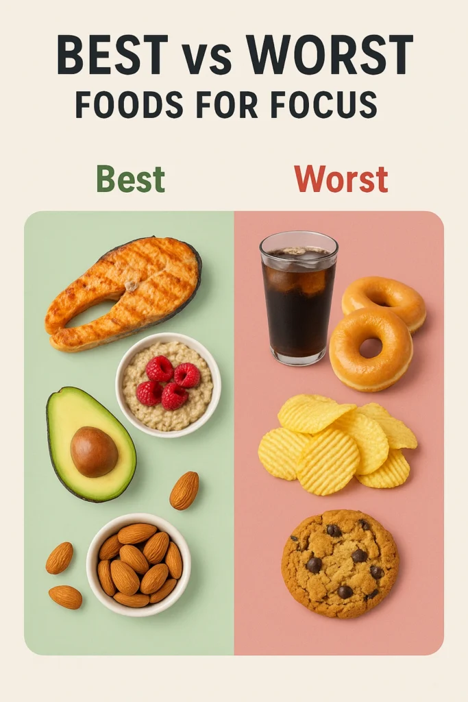 Best vs Worst Foods for Focus