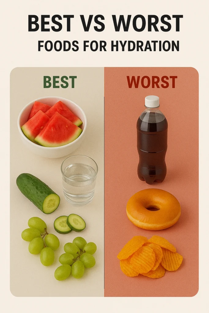 Best vs Worst Foods for Hydration