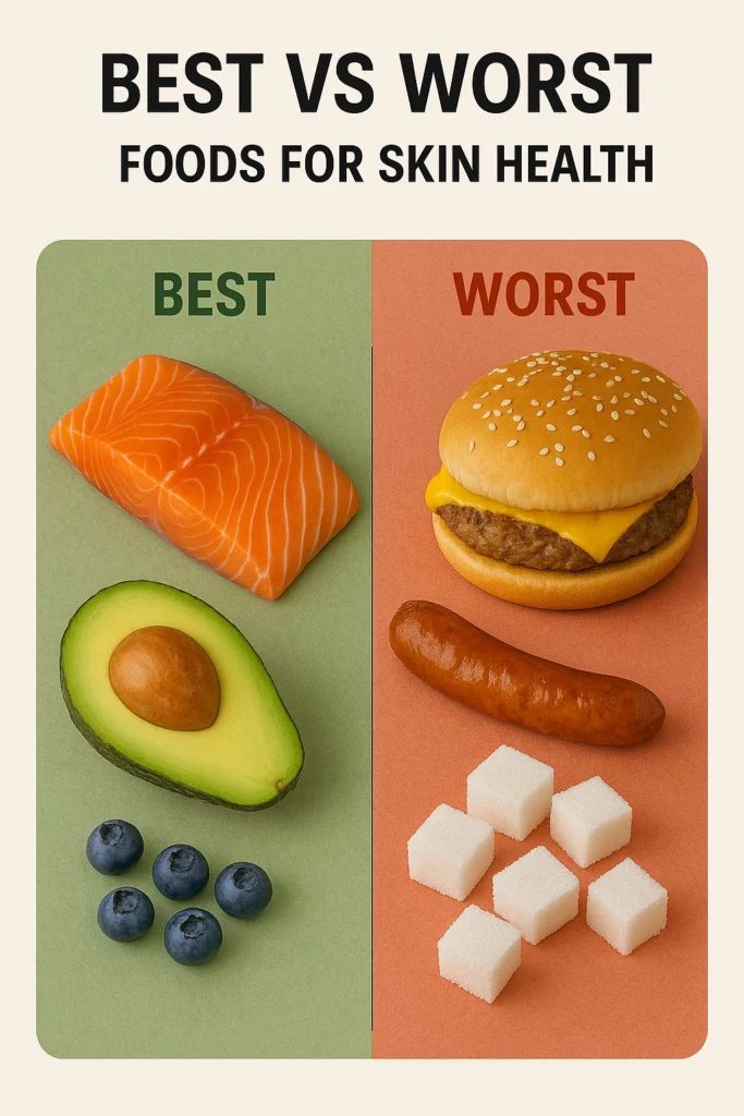 Best vs Worst Foods for Skin Health